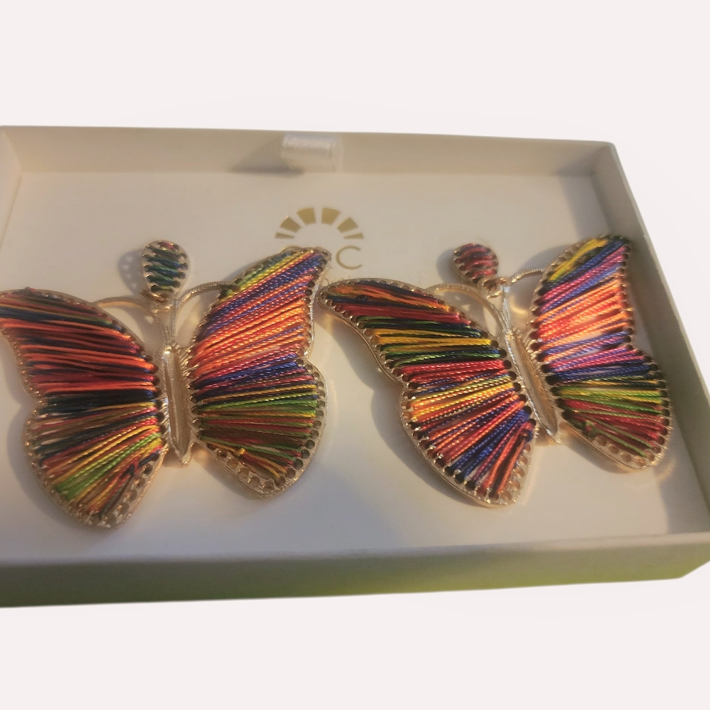 C&C California Rainbow Butterflies Earrings Nib